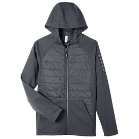 Core 365 CE808 Unisex Techno Lite Hybrid Hooded Jacket - Carbon