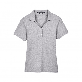 Devon & Jones D100W Ladies Pima Pique Y-Collar Polo - Grey Heather