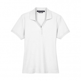 Devon & Jones D100W Ladies Pima Pique Y-Collar Polo - White