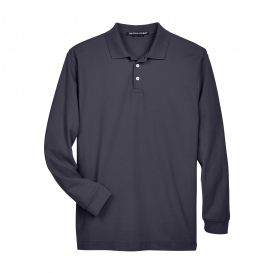 Devon & Jones D110 Men\'s Pima Pique Long Sleeve Polo - Navy