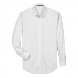 Devon & Jones D640 Men\'s Crown Woven Collection Gingham Check - Silver