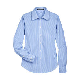 Devon & Jones D645W Ladies Crown Woven Collection Banker Stripe - French Blue