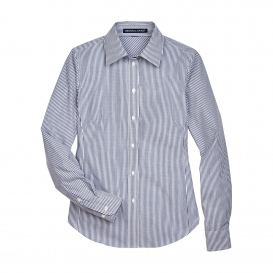 Devon & Jones D645W Ladies Crown Woven Collection Banker Stripe - Navy