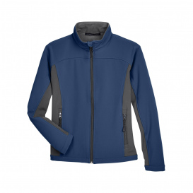 Devon & Jones D997W Ladies Soft Shell Colorblock Jacket - Navy/Dark Charcoal
