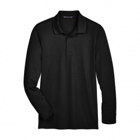 Devon & Jones DG20L CrownLux Performance Plaited Long Sleeve Polo - Black