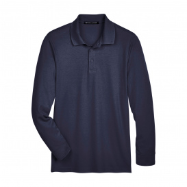 Devon & Jones DG20L CrownLux Performance Plaited Long Sleeve Polo - Navy
