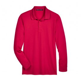 Devon & Jones DG20L CrownLux Performance Plaited Long Sleeve Polo - Red