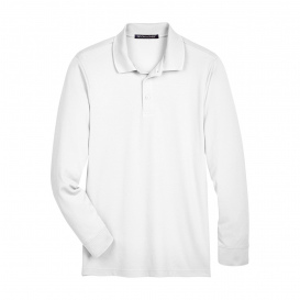 Devon & Jones DG20L CrownLux Performance Plaited Long Sleeve Polo - White