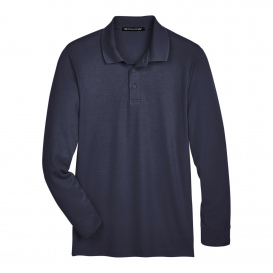 Devon & Jones DG20LT Tall CrownLux Performance Plaited Long Sleeve Polo - Navy