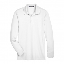 Devon & Jones DG20LT Tall CrownLux Performance Plaited Long Sleeve Polo - White