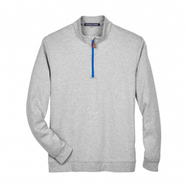 Devon & Jones DG479 Men\'s DRYTEC20 Performance Quarter-Zip - Grey Heather/Grey Heather/French Blue