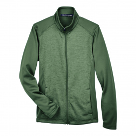 Devon & Jones DG796W Ladies Newbury Colorblock Melange Fleece Full Zip - Forest/Forest Heather
