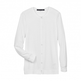 Devon & Jones DP181W Ladies Perfect Fit Ribbon Cardigan - White
