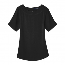Devon & Jones DP613W Ladies Perfect Fit Boat-Neck Blouse - Black