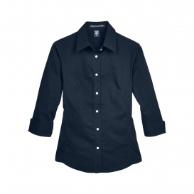 Devon & Jones DP625W Ladies Perfect Fit 3/4-Sleeve Stretch Poplin Blouse - Navy