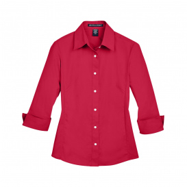 Devon & Jones DP625W Ladies Perfect Fit 3/4-Sleeve Stretch Poplin Blouse - Red