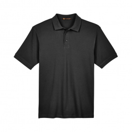 Harriton M200 Mens 6 oz. Ringspun Cotton Pique Short-Sleeve Polo - Black