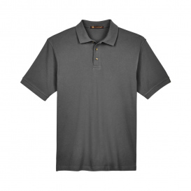 Harriton M200 Mens 6 oz. Ringspun Cotton Pique Short-Sleeve Polo - Charcoal