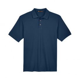 Harriton M200 Mens 6 oz. Ringspun Cotton Pique Short-Sleeve Polo - Navy