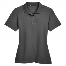 Harriton M200W Ladies 6 oz. Ringspun Cotton Pique Short-Sleeve Polo - Charcoal