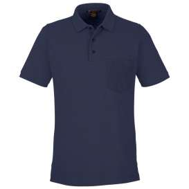 Harriton M205P Valiant Cotton Snag Protect Pocket Polo - Dark Navy