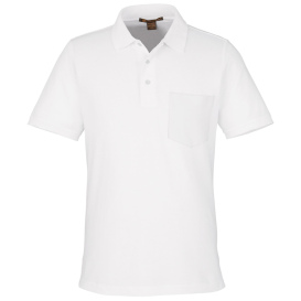 Harriton M205P Valiant Cotton Snag Protect Pocket Polo - White
