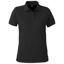 Harriton M205W Ladies Valiant Cotton Snag Protect Polo - Black