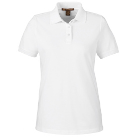 Harriton M205W Ladies Valiant Cotton Snag Protect Polo - White