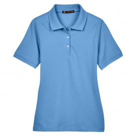 Harriton M265W Ladies 5.6 oz. Easy Blend Polo - Light College Blue
