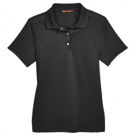Harriton M345W Ladies Advantage Snag Protection Plus IL Snap Placket Polo - Black