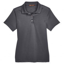 Harriton M345W Ladies Advantage Snag Protection Plus IL Snap Placket Polo - Dark Charcoal