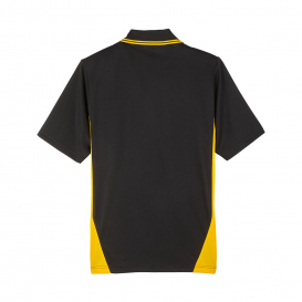 Harriton M386 Men\'s Flash Snag Protection Plus IL Colorblock Polo - Black/Sunray Yellow