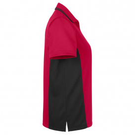 Harriton M386W Ladies Flash Snag Protection Plus IL Colorblock Polo - Red/Black