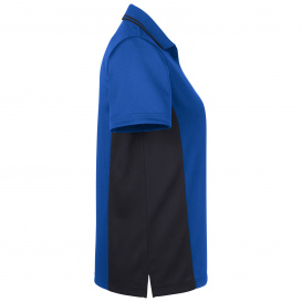 Harriton M386W Ladies Flash Snag Protection Plus IL Colorblock Polo - True Royal/Black