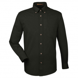 Harriton M500 Easy Blend Long-Sleeve Twill Shirt with Stain Release - Black
