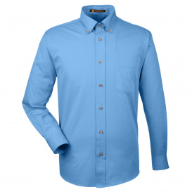 Harriton M500 Easy Blend Long-Sleeve Twill Shirt with Stain Release - Light College Blue