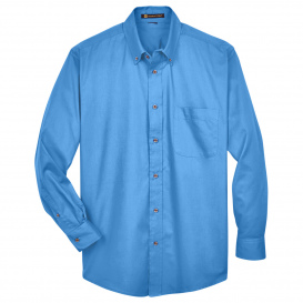 Harriton M500 Easy Blend Long-Sleeve Twill Shirt with Stain Release - Nautical Blue