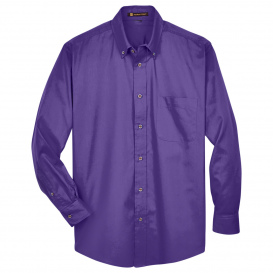 Harriton M500 Easy Blend Long-Sleeve Twill Shirt with Stain Release - Team Purple