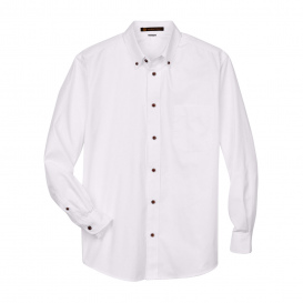 Harriton M500T Men's Tall Easy Blend Long Sleeve Twill Shirt with Stain Release - Stone