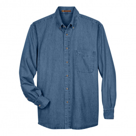 Harriton M550T Tall 6.5 oz. Long Sleeve Denim Shirt - Light Denim