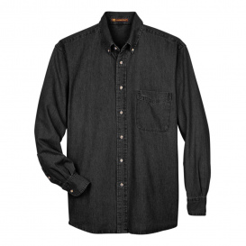 Harriton M550T Tall 6.5 oz. Long Sleeve Denim Shirt - Washed Black