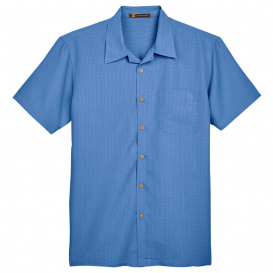 Harriton M560 Men\'s Barbados Textured Camp Shirt - Pool Blue