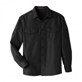 Harriton M580L Men\'s Key West Long Sleeve Performance Staff Shirt - Black