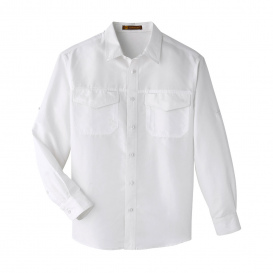 Harriton M580L Men's Key West Long Sleeve Performance Staff Shirt - White
