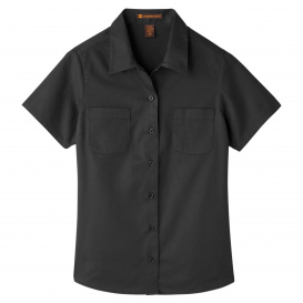 Harriton M585W Ladies Advantage IL Short-Sleeve Work Shirt - Black