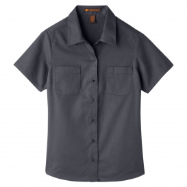 Harriton M585W Ladies Advantage IL Short-Sleeve Work Shirt - Dark Charcoal