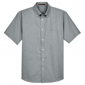 Harriton M600S Men's Short Sleeve Oxford with Stain Release - Oxford Grey