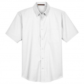 Harriton M600S Men's Short Sleeve Oxford with Stain Release - White