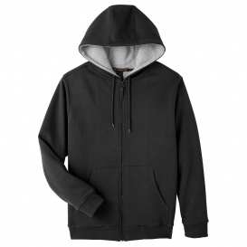 Harriton M711 Men\'s ClimaBloc Lined Heavyweight Hooded Sweatshirt - Black