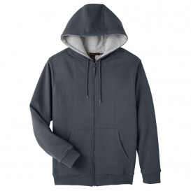 Harriton M711 Men\'s ClimaBloc Lined Heavyweight Hooded Sweatshirt - Dark Charcoal